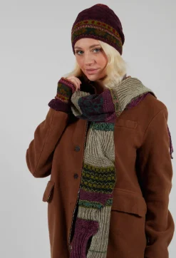Patterned Wool Scarf in Orchid
