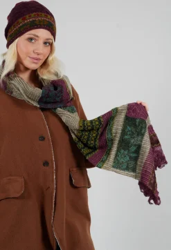 Patterned Wool Scarf in Orchid