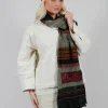 Patterned Wool Scarf in Turquoise