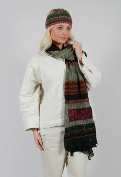 Patterned Wool Scarf in Turquoise