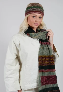 Patterned Wool Scarf in Turquoise