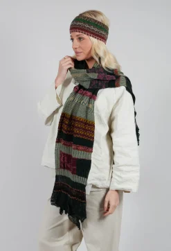 Patterned Wool Scarf in Turquoise