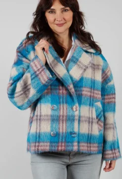 Pea Coat in Bright Cobalt