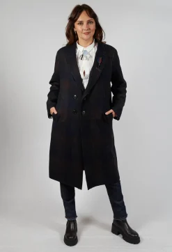 Pea Coat in Muted Tartan