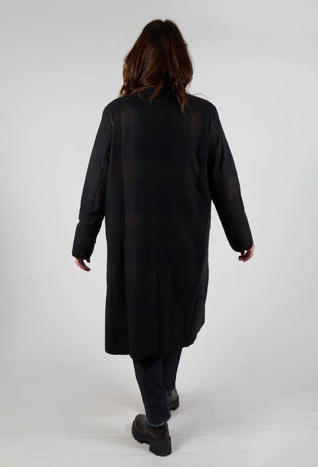 Pea Coat in Muted Tartan