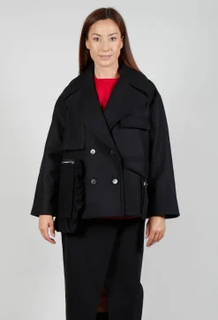 Pea Coat in Nero