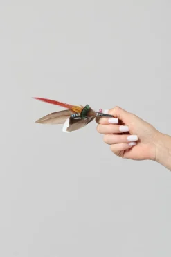 Pencil Brooch in Brown and Red