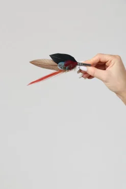 Pencil Brooch in Red and Brown
