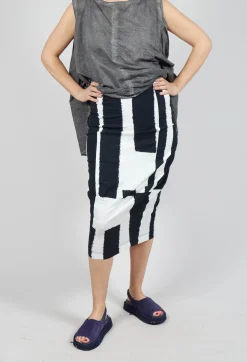 Pencil Skirt in Black Print