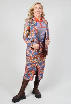 Pencil Skirt in Carpet Print