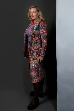 Pencil Skirt in Carpet Print