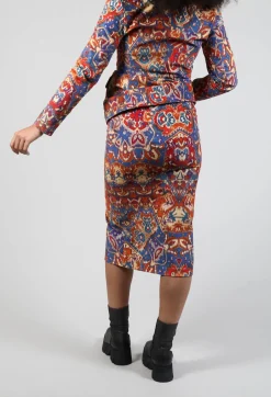 Pencil Skirt in Carpet Print