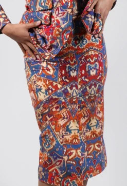 Pencil Skirt in Carpet Print