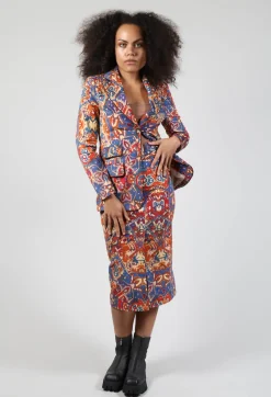 Pencil Skirt in Carpet Print