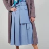 Pencil Skirt in Hokusai Blue