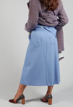 Pencil Skirt in Hokusai Blue