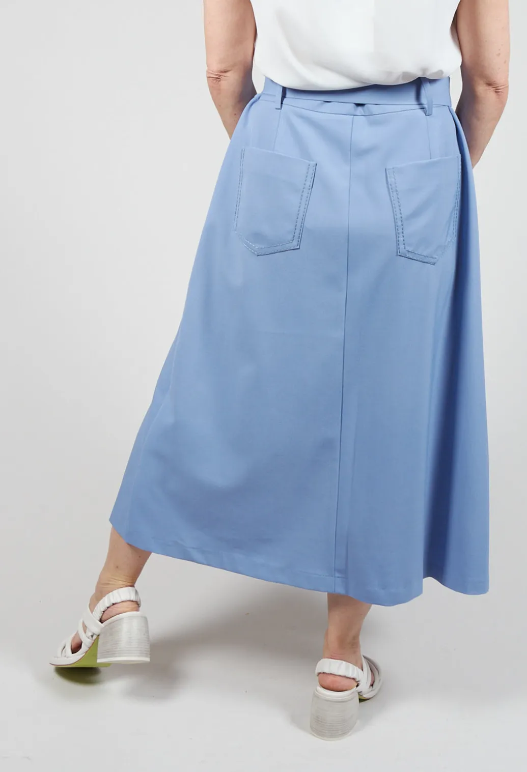 Pencil Skirt in Hokusai Blue