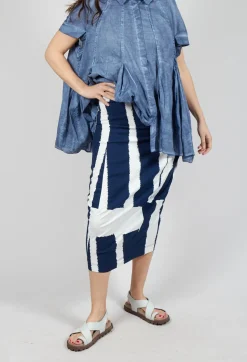 Pencil Skirt in Navy Print