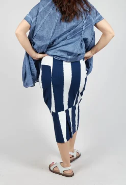 Pencil Skirt in Navy Print
