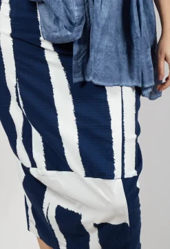 Pencil Skirt in Navy Print