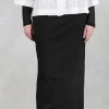 Pencil Skirt with Back Slit in Black