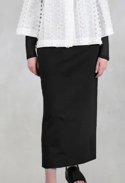 Pencil Skirt with Back Slit in Black