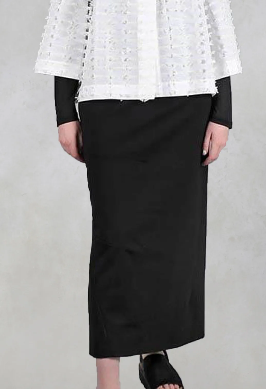 Pencil Skirt with Back Slit in Black