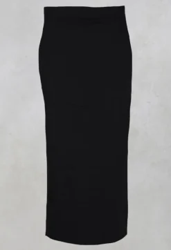 Pencil Skirt with Back Slit in Black