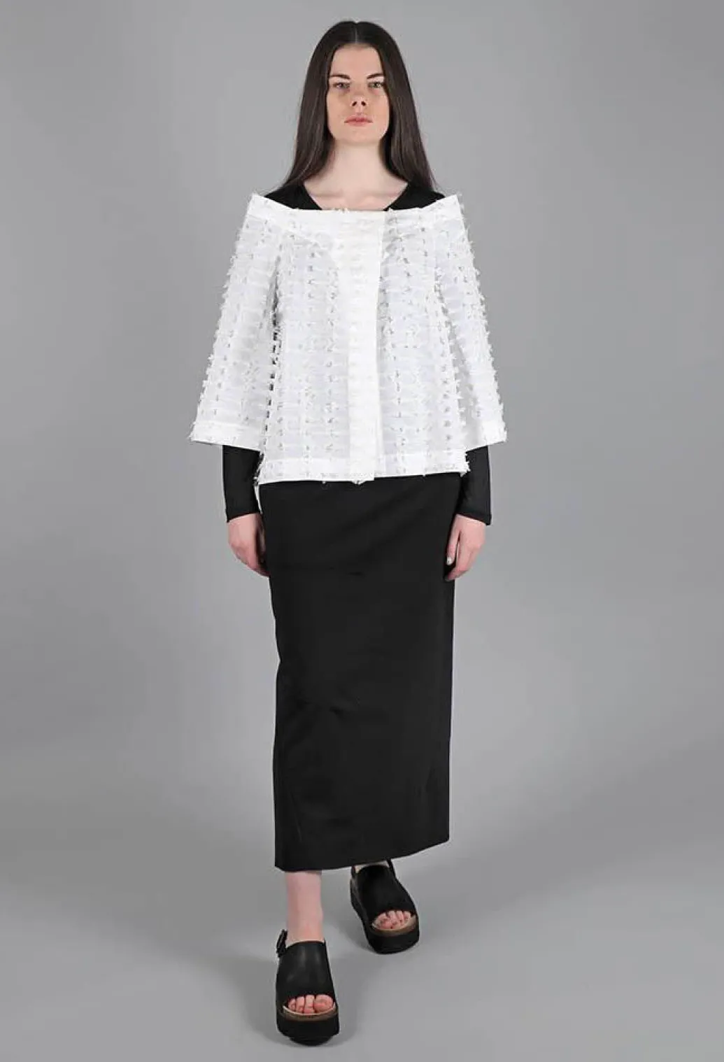 Pencil Skirt with Back Slit in Black
