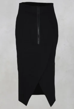 Pencil Skirt with Back Slit in Black
