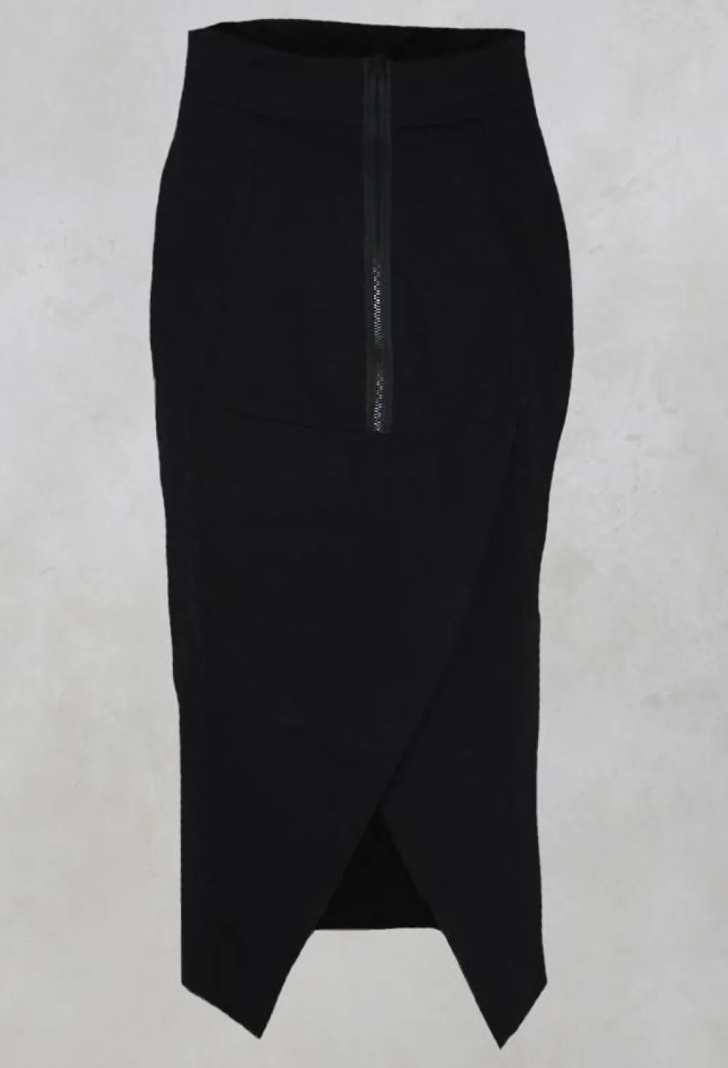 Pencil Skirt with Back Slit in Black