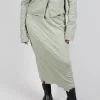 Pencil Skirt with Exposed Seams in Defender