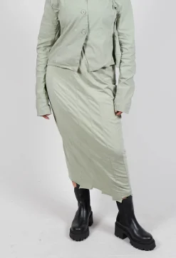 Pencil Skirt with Exposed Seams in Defender