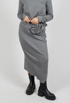 Pencil Skirt with Exposed Seams in Rock
