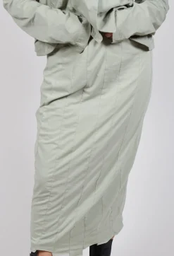 Pencil Skirt with Exposed Seams in Defender
