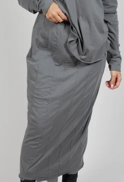 Pencil Skirt with Exposed Seams in Rock