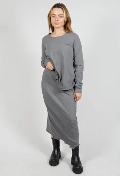Pencil Skirt with Exposed Seams in Rock