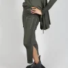 Pencil Skirt with Multiple Pockets in Olive