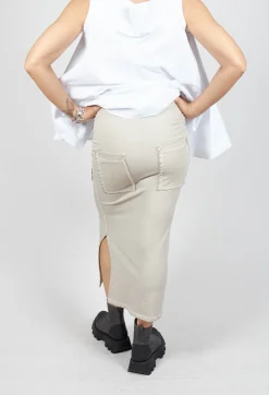 Pencil Skirt with Multiple Pockets in Griege