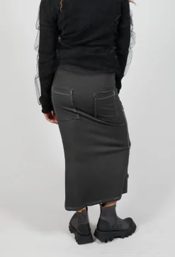Pencil Skirt with Multiple Pockets in Asphalt