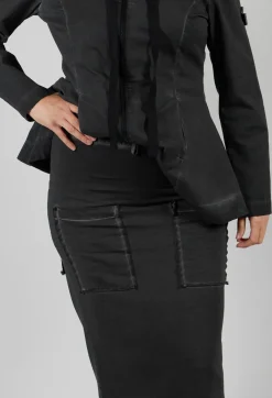 Pencil Skirt with Multiple Pockets in Asphalt