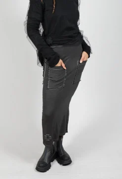Pencil Skirt with Multiple Pockets in Asphalt