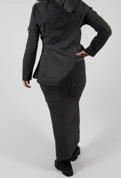 Pencil Skirt with Multiple Pockets in Asphalt