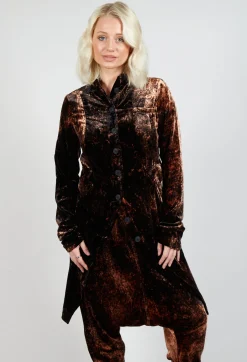 Penguin Coat in Batiked Caramel