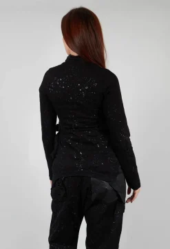 Penguin Coat in Black with Latex Detail Finish