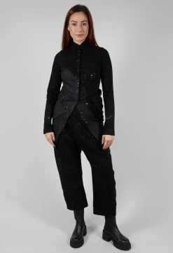 Penguin Coat in Black with Latex Detail Finish