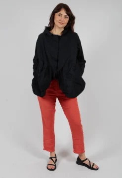 Peplum Hem Jacket in Black