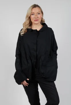 Peplum Hem Jacket in Black
