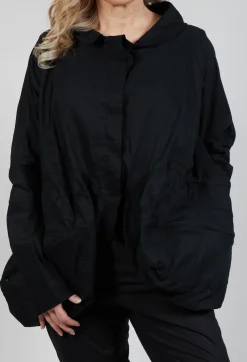 Peplum Hem Jacket in Black