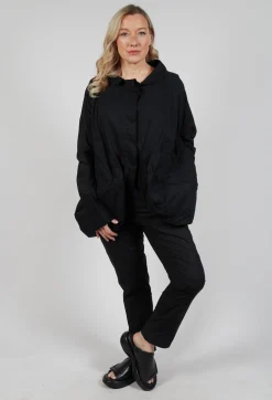 Peplum Hem Jacket in Black